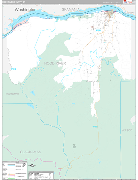 Hood River County, OR Wall Map
